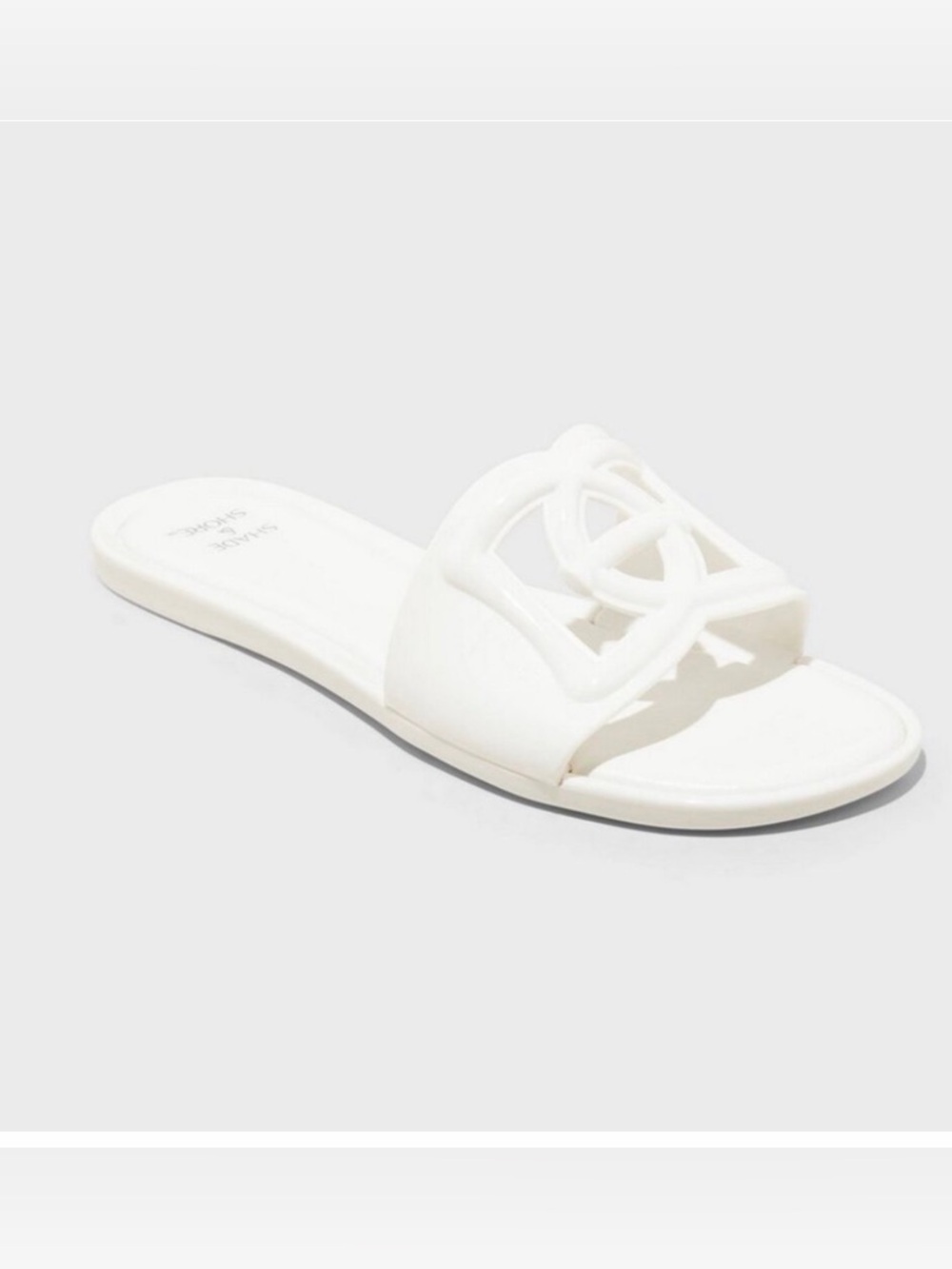 Shade & Shore White Open-Toe Slide Sandals